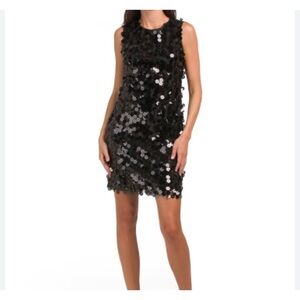 White House Black Market square sequins party shift mini dress NWT